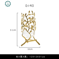 简美家居饰品金属玻璃花瓶摆件欧式插花瓶美式轻奢现代客厅装饰品 封后 B款花干花/花瓣/干花包/干树枝