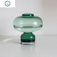 北欧轻奢玻璃花瓶摆件客厅插花器现代简约透明家居餐桌玄关装饰品 封后 灰款1502YH