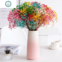 满天星幻彩陶瓷干花花瓶客厅装饰插花简约家居桌面摆设带瓶摆件 封后 蓝色满天星+[幻彩蓝]陶瓷花瓶 大