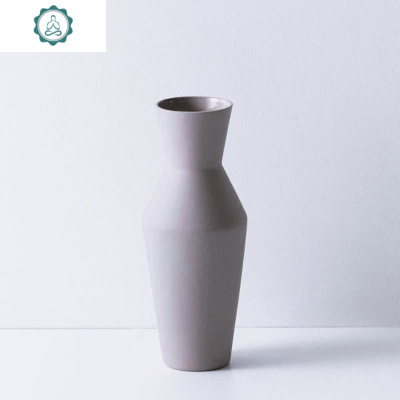 莫兰迪色北欧丹麦设计哑光花瓶陶瓷组合摆件装饰水培植物创意花器 封后 Corset天空灰高24cm