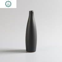 北欧简约白色哑光手工陶瓷小花瓶 日式禅意花器插花装饰摆件客厅 封后 亚光浅棕-高矮组合