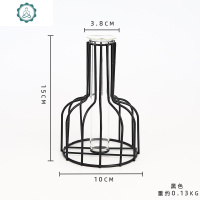 欧式ins客厅餐桌轻奢花瓶摆件简约办公室桌面几何水培插花装饰品 封后 金色瓶+绿苔藓草