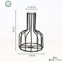 欧式ins客厅餐桌轻奢花瓶摆件简约办公室桌面几何水培插花装饰品 封后 黑色