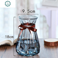 矮满天星几何迷你样板间干花瓶文艺mini小号台面插花花瓶轻奢北 封后 大圆柱+贴纸(透明) 中等