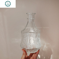 朴简 乡村复古浮玻璃花瓶欧式台面玻璃花瓶软装水培花瓶6046 封后 B中号加号款