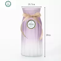 花瓶磨砂满天星干鲜花卉富贵竹百合水培植物简约插摆件装饰玻璃瓶 封后 冰心款渐变[梦幻蓝送彩带]大 中等