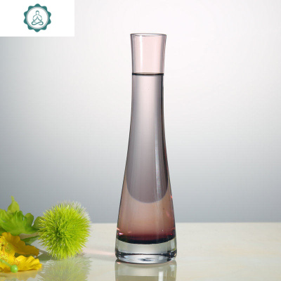 玻璃小花瓶彩色小花插餐桌台面小花器欧式简约小花瓶创意花瓶摆件 封后 510S透明