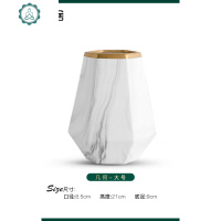北欧风陶瓷几何花瓶创意客厅装饰摆件干鲜花水培简约现代养插花器 封后 圆形大号A款(可鲜花水培)