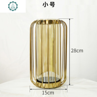 美式家居玄关铁艺花瓶摆件客厅插花餐桌装饰品创意电视柜轻奢摆设 封后 大号花瓶+小号花瓶+如意玫瑰套装