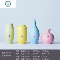 马卡龙小花瓶摆件客厅插花花瓶干花套装北欧风格桌面创意ins装饰 封后 含花套装D01