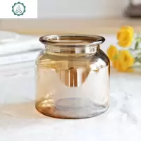 小清新彩色玻璃花瓶 透明ins五彩冰蓝色水培富贵竹插绿萝花瓶客厅 封后 五彩色小号