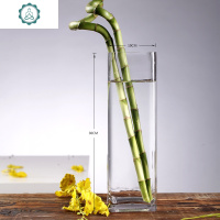 特大号玻璃花瓶透明50厘米方形大号高60cm插花银柳竹子水竹富贵竹 封后 口径15CM高度35CM(一级)