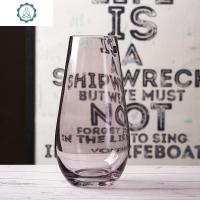 恐龙蛋造型花器 欧式彩色玻璃花瓶 插花透明 客厅餐桌工艺品摆件 封后 紫红色A款