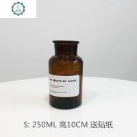 少女心放映室 北欧小棕瓶花瓶 ins复古透明玻璃瓶插花 拍照道具 封后 小号棕色