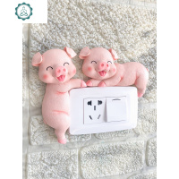 开关贴墙贴保护套 小猪树脂立体可爱动物生肖 插座贴保护套装饰贴 封后 金华特产吉祥猪