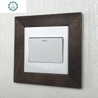 实木榫卯工艺北欧风开关贴插座防脏新古典创意双开创意开关座帖饰 封后 白蜡木-双开内径8.6*17.5cm1个装