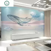 电视背景墙贴画壁纸自粘3d立体客厅卧室影视墙布鲸鱼墙面装饰墙纸 封后 新加坡10D晶雕布(一平方) 超大