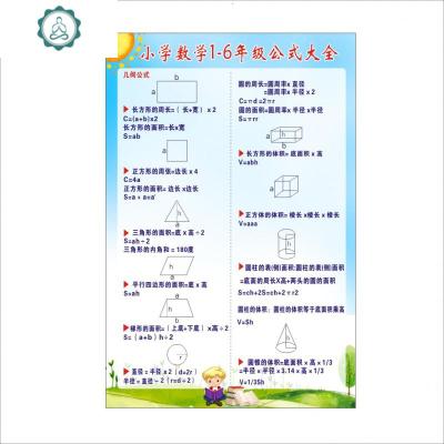 小学生一到六年级初中数学公式大全墙贴画常用单位换算表知识挂图 封后 公式:TE-2 大