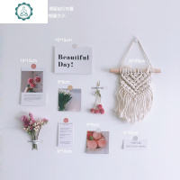 韩国ins风干花卡片墙贴墙面装饰画房间宿舍壁饰北欧挂毯墙壁背景 封后 暖色系女孩-干花卡片墙贴 中