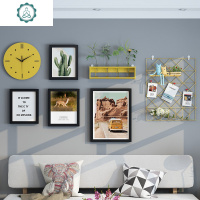 ins网红网格相片墙装饰照片墙卧室房间相框挂墙组合铁艺置物架子 封后 5Y-黑白(逐鹿中原)