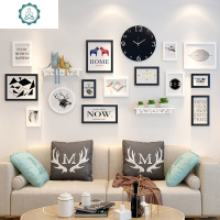 北欧照片墙客厅背景墙面装饰创意个性挂墙相框组合简约现代相片墙 封后 9H白青(绿色植物)