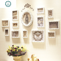 欧式照片墙装饰实木相片相框墙相册框背景客厅创意挂墙组合免打孔 封后 9框竖款[伊利莎白]