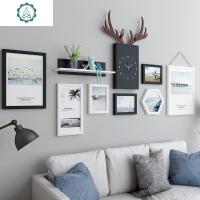 北欧风相框挂墙贴组合画框照片墙装饰简约客厅创意个性墙上免打孔 封后 无声守候+黑白钟表款 占墙面积:165*97cm