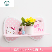 墙上装饰置物架免打孔 儿童房挂墙一字隔板hellokitty墙面壁挂木 封后装饰架/装饰隔板