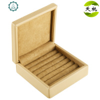 欧式简约超纤皮革男士袖扣盒皮质戒指耳钉首饰收纳盒 封后 粉色饰品盒