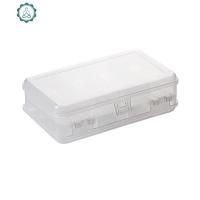 带盖双层首饰盒塑料透明耳环储物盒饰品小盒子收纳盒饰品盒 封后 白色饰品盒
