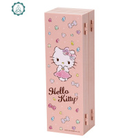 Hello Kitty 首饰盒古典屏风耳环收纳盒防尘挂饰品收纳盒耳环架 封后 透粉首饰收纳盒饰品盒