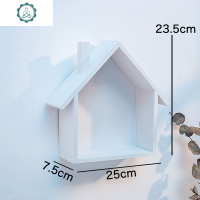 美式乡村复古彩色小房子家居房间墙上装饰品隔板墙壁饰壁挂置物架 封后 粉红色不含小摆件装饰架/装饰隔板