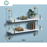 北欧金色墙上置物架铁艺多层一字隔板壁挂书架陈列架背景墙装饰架 封后 造型B