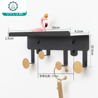 铁艺挂墙置物架免打孔墙上墙面收纳卧室装饰壁挂隔板口墙壁搁板 封后 置物架轻奢款6钩可免钉可打孔装饰架/装饰隔板