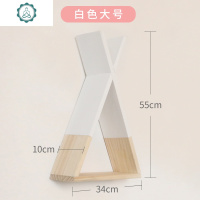 ins北欧风隔板墙面三角架儿童房装饰架木质三角墙上置物收纳架 封后 小号黄色 1层