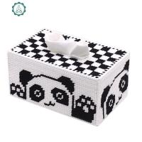 汽车十字绣立体绣手工毛线绣纸巾盒纸抽盒可爱熊猫3D客厅新款 封后