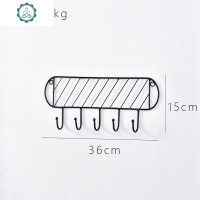 铁艺挂钩创意装饰挂衣架进玄关钥匙置物架客厅房间后墙上壁挂 封后 黑色方形网格装饰挂钩