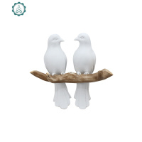 玄关装饰小鸟挂钩艺术创意钥匙挂北欧风格墙面壁挂口墙上免打孔 封后 GG-8962双小鸟挂钩彩色装饰挂钩