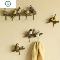 创意小鸟挂钩玄关口钥匙挂衣钩墙壁装饰免打孔壁挂墙面衣服帽钩 封后 带框小鸟装饰B款装饰挂钩