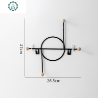 北欧铁艺墙面钥匙挂钩卧室墙上免打孔口墙壁挂衣帽架创意装饰品 封后 白色铁艺5挂钩装饰挂钩
