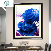 蒙娜丽莎印花十字绣蓝色妖姬2020新款线绣卧室大幅玫瑰花小幅客厅 封后 大格4股绣75*97厘米法国丝线