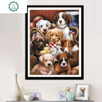 十字绣小件线绣新款简单新手可爱手工动物小狗狗小幅2019卧室小型 封后 满绣50X68CM中格三股丝线
