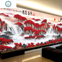 十字绣2020新款线绣大幅客厅大气风景鸿运当头聚宝盆自己绣手工 封后 中格3股绣150*60厘米优质棉线