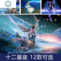 2019新款钻石画十二星座卡通动漫人物动物贴钻十字绣客厅卧室满钻 封后 100*70CM要的星座请留言