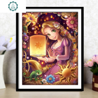 卡通钻石画2019年新款长发公主5d点贴钻十字绣小副卧室儿童房满钻 封后 满钻[35*45厘米]自封袋九钻笔