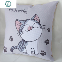 新款2019十字绣线绣刺绣抱枕客厅卡通可爱猫汽车5D简单手工自己绣 封后 私房猫一套4个[不包含枕芯]
