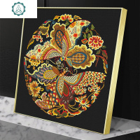 十字绣2019新款绣中式三联画龙凤呈祥年年有余五福临菊妍凤求凰 封后 仙鹤长寿[纯棉线4股]满绣印花