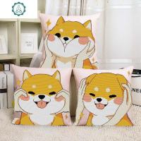 新款狗狗十字绣抱枕情侣卡通动漫可爱搞怪小狗表情包沙发靠垫枕套 封后 狗狗表情一套3个+枕芯3个