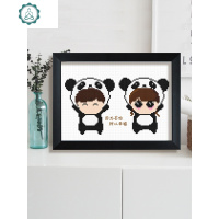 十字绣小件2020新款送男朋友情侣可爱小型摆件自己简单绣手工带框 封后 3股线绣[美好时光款+白色框]