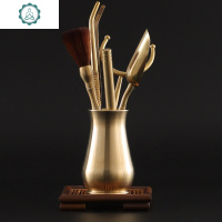 纯铜夹杯子的夹子茶具配件茶道六君子套装茶杯夹茶叶夹茶镊子茶夹 封后 万马奔腾纯铜六君子